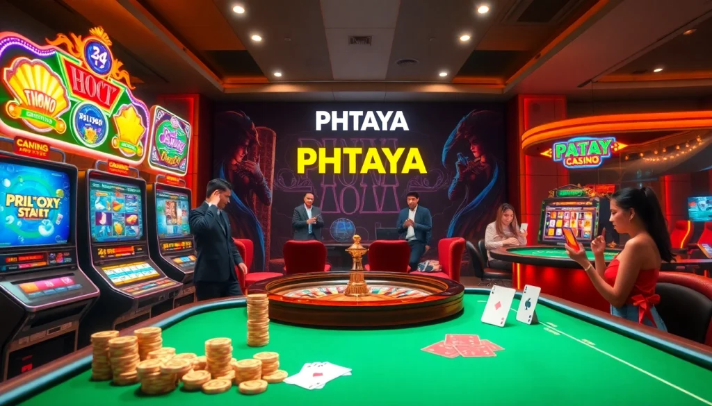 PHTAYA players enjoying a thrilling online casino experience with vibrant games and engaging live dealers.
