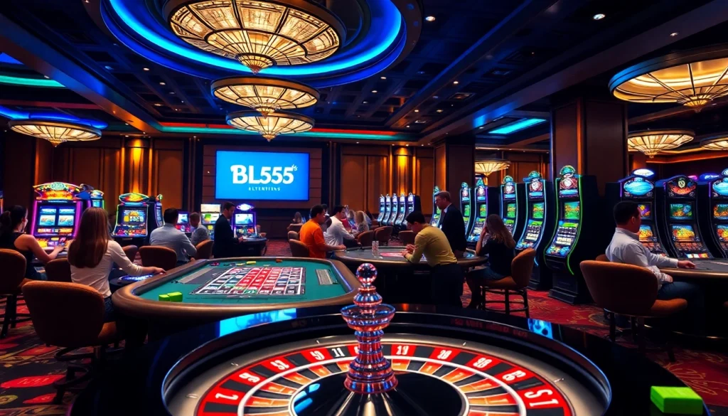 Experience luxury and excitement at BL555 casino with vibrant tables and engaged players.