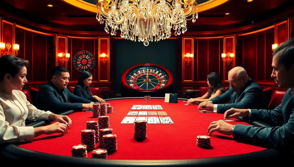 The excitement of poker at https://www.eejl88888.com/ with luxury casino elements, stunning chips, and an elegant roulette wheel.
