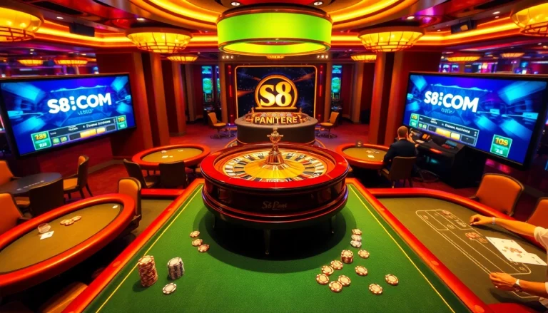 Engaged players enjoying games at S8.COM casino, showcasing a luxury gambling experience.