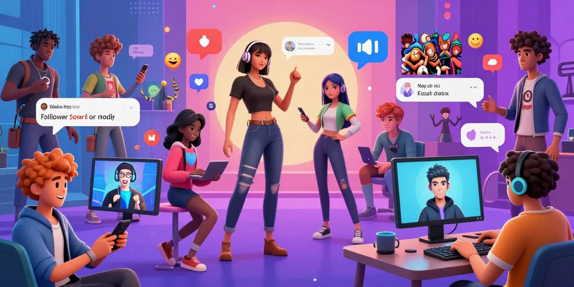 Engaging scene of players in Status AI, showcasing avatars interacting in a vibrant social media simulation environment.